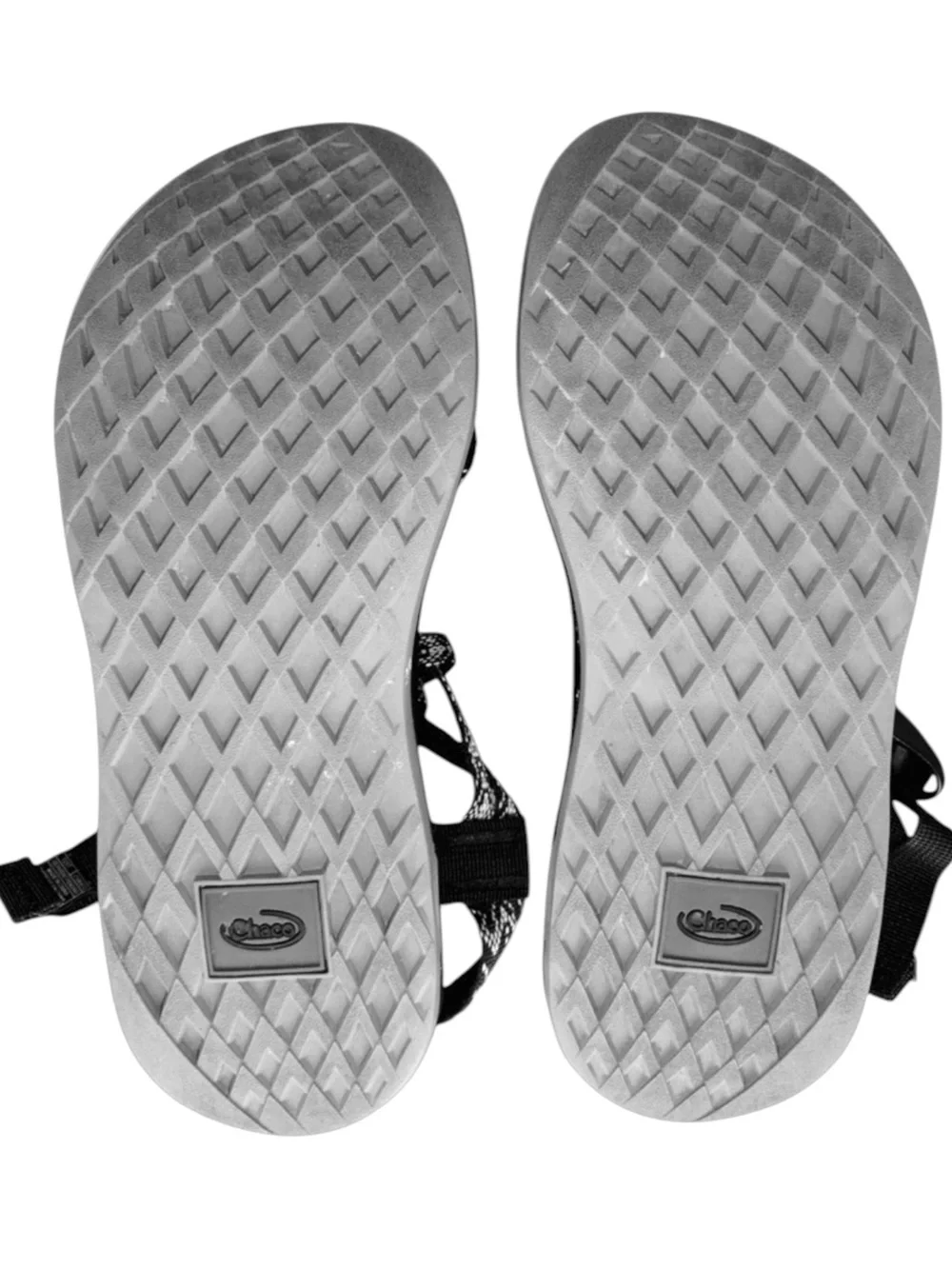 Chaco Z Cloud X2 Toe Loop Sport Sandals Black Gray Geometric Strap 9